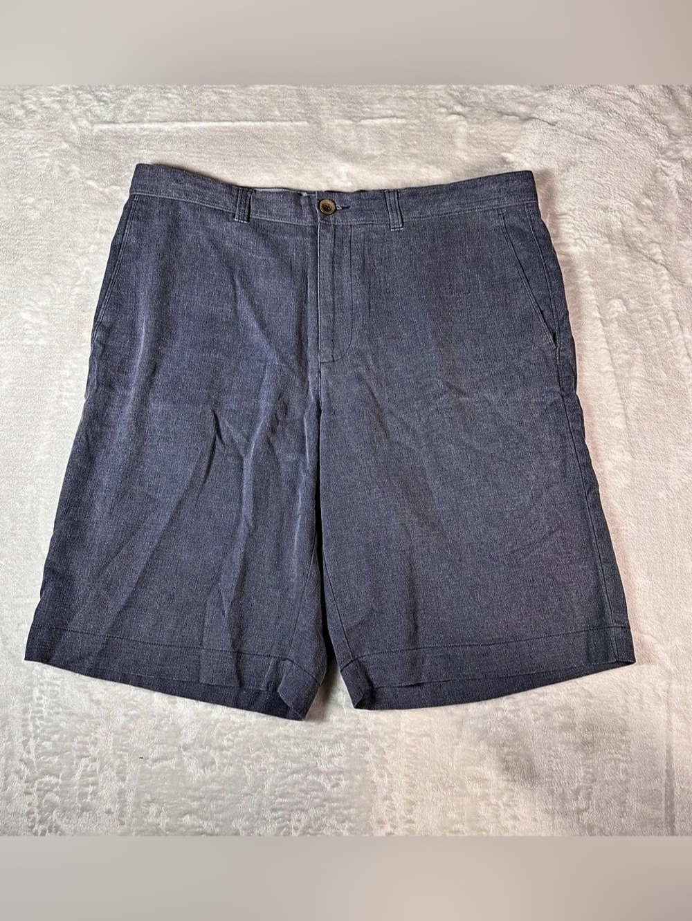 Tommy Bahama Havana Herringbone Shorts Men’s 34 Blue Silk Cotton